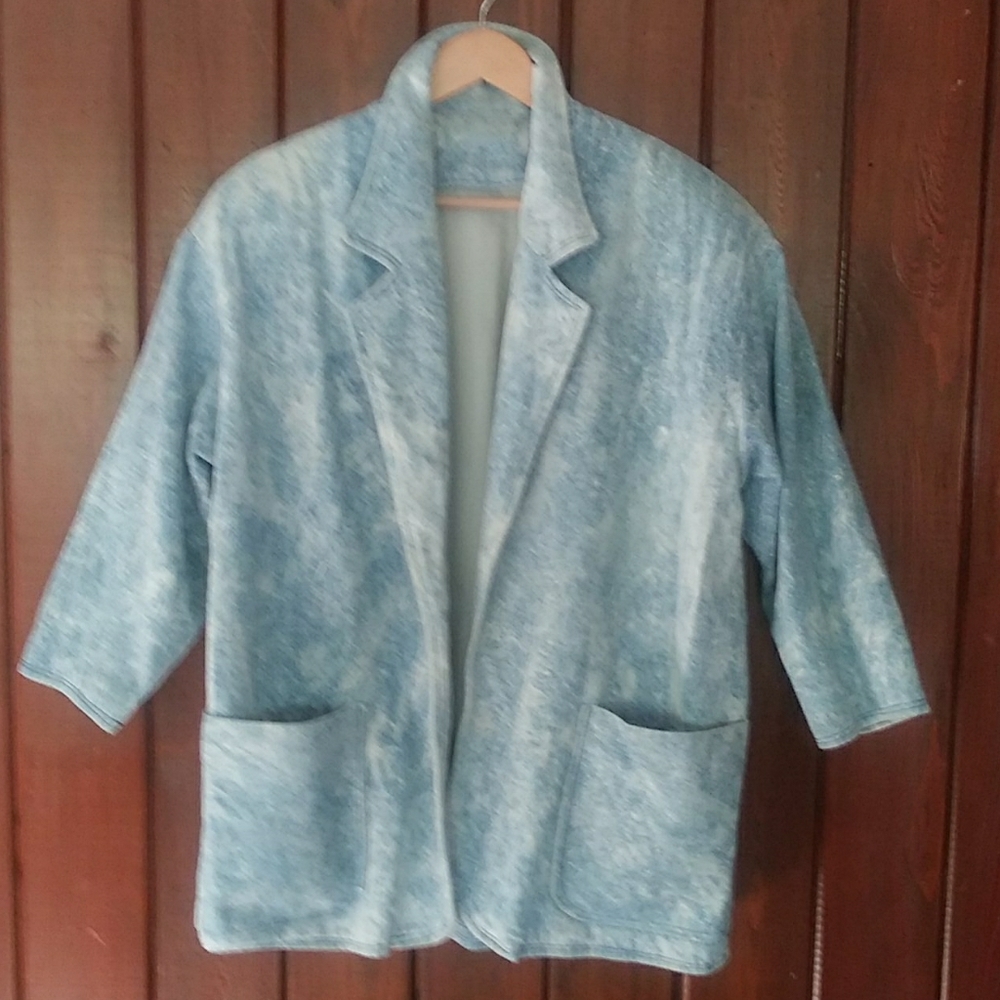 Vintage Denim Acid Washed Lined Long Jacket